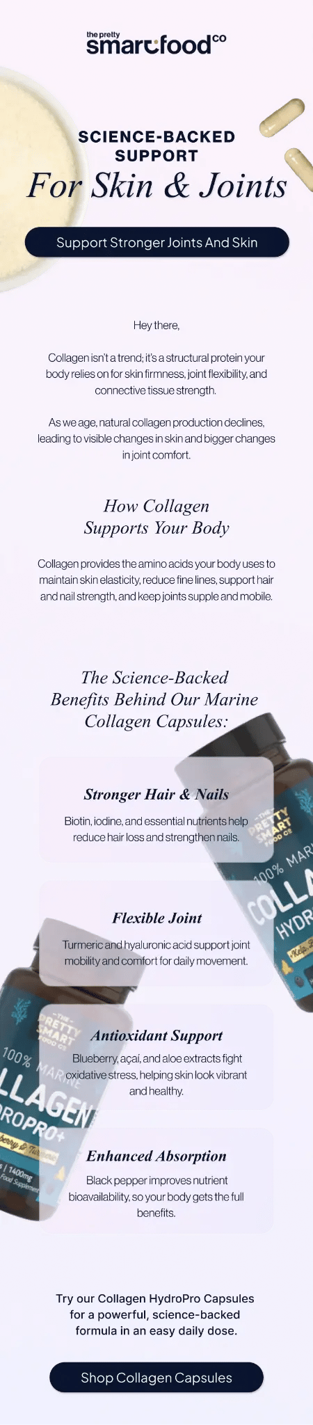 SmartFood Collagen email marketing design