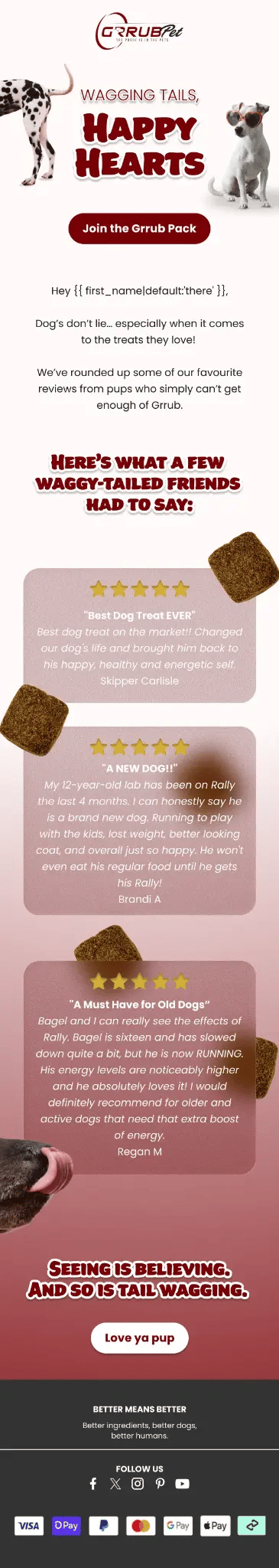 Grrub Pet email marketing design