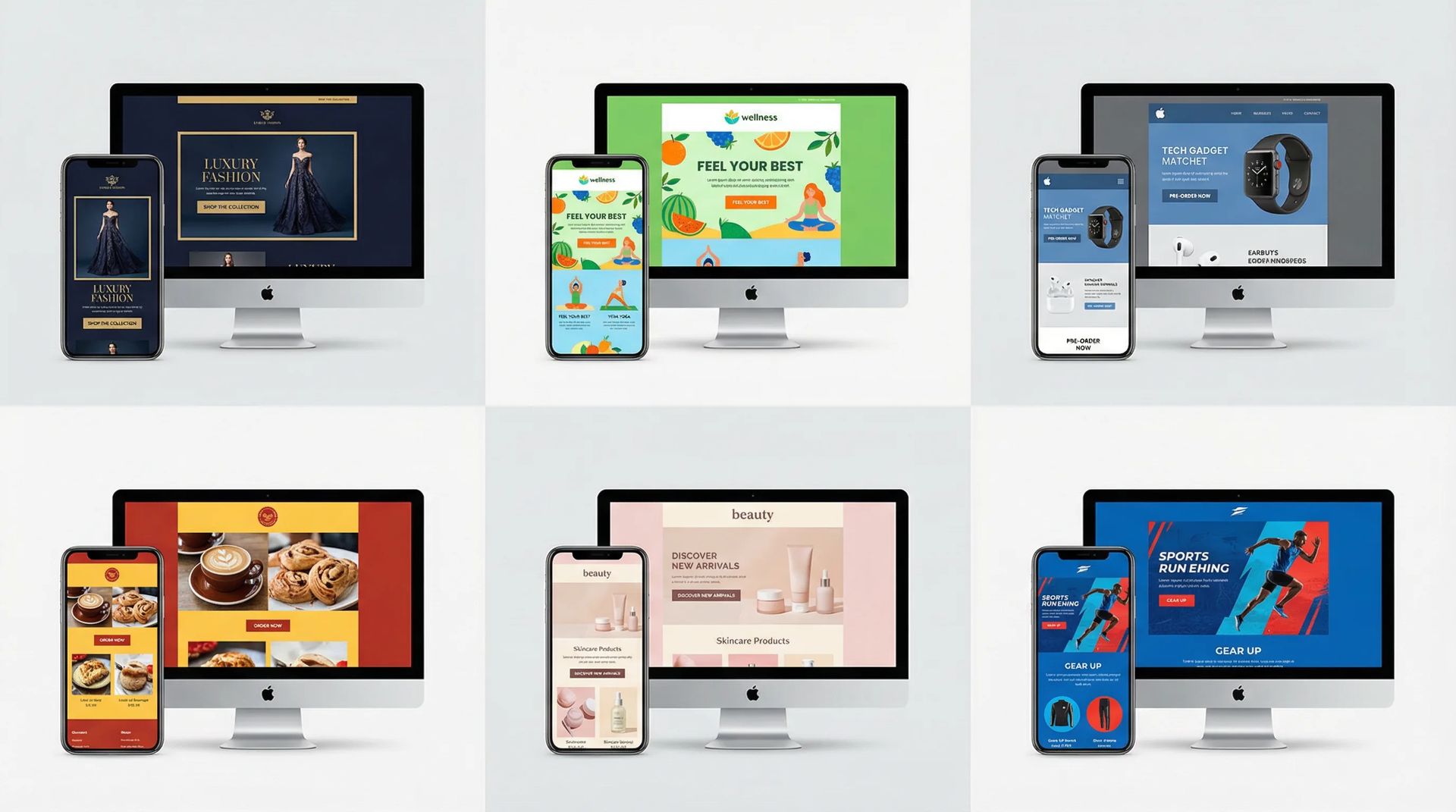 Email design showcase grid for multiple ecommerce brands